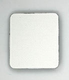 White woven square mat on a gray background
